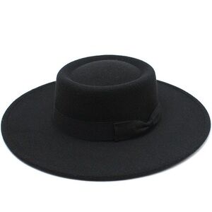 Pro Celia Western Nashville Big Wide Brim Hat Women Black Wool Fedora